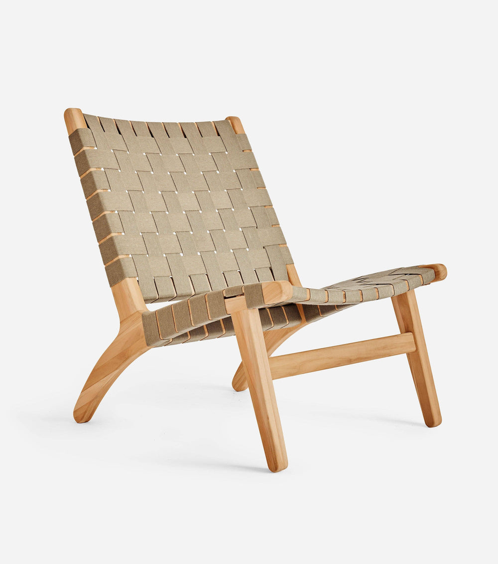 Sealed Teak / 2" Beige Straps